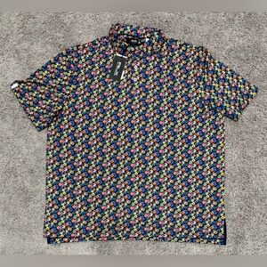 RLX Ralph Lauren Multicolor Floral Print Polo Shirt Mens Size XXL $115